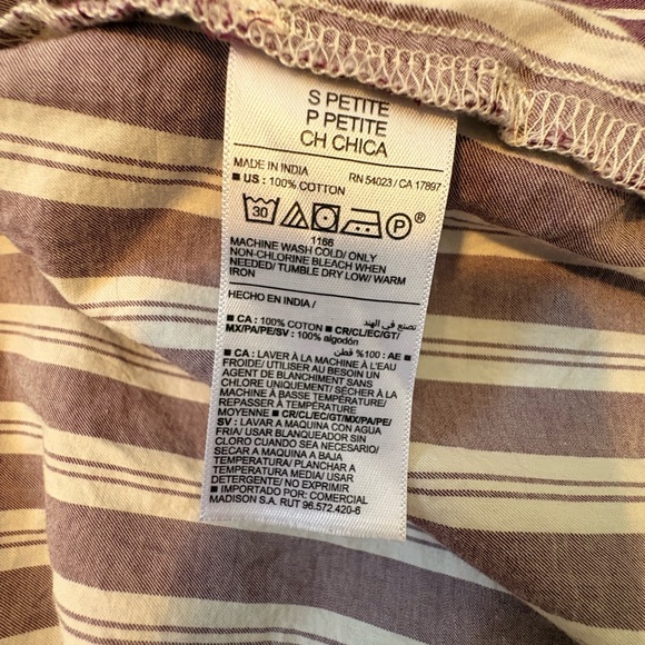 Two-Pack Old Navy Long-Sleeve Shirt Dress Sz S Black & Sz SP Cherry Bark Stripe - Picture 9 of 14